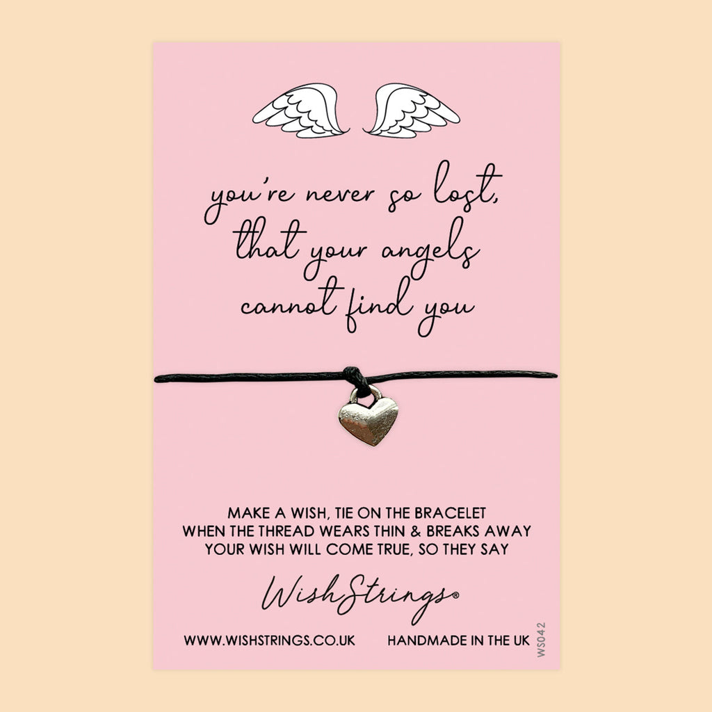 WishStrings ‘Angels Always Find You’ Wish Bracelet | Thoughtful Sympathy Gift | Meaningful Condolence Bracelet for Comfort & Support