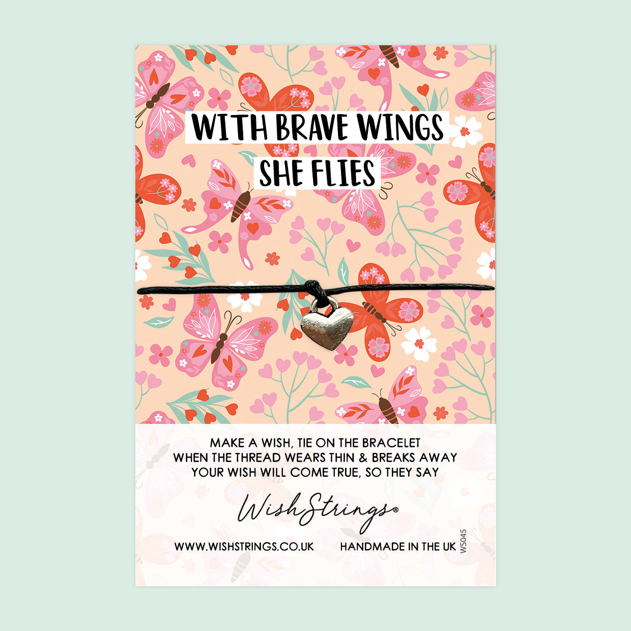 Wish Bracelet – Handmade Wax Cord Self Tie Bracelet | Strength And Courage Gift Card