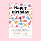 Happy Birthday Bracelet – Handmade Wish Bracelet Gift with Festive Birthday Card