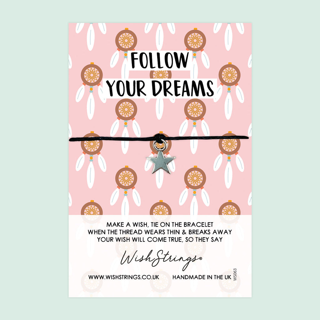 WishStrings ‘Follow Your Dreams’ Wish Bracelet | Good Luck Exam Gift | Meaningful Dream Catcher Bracelet for Positivity & Success
