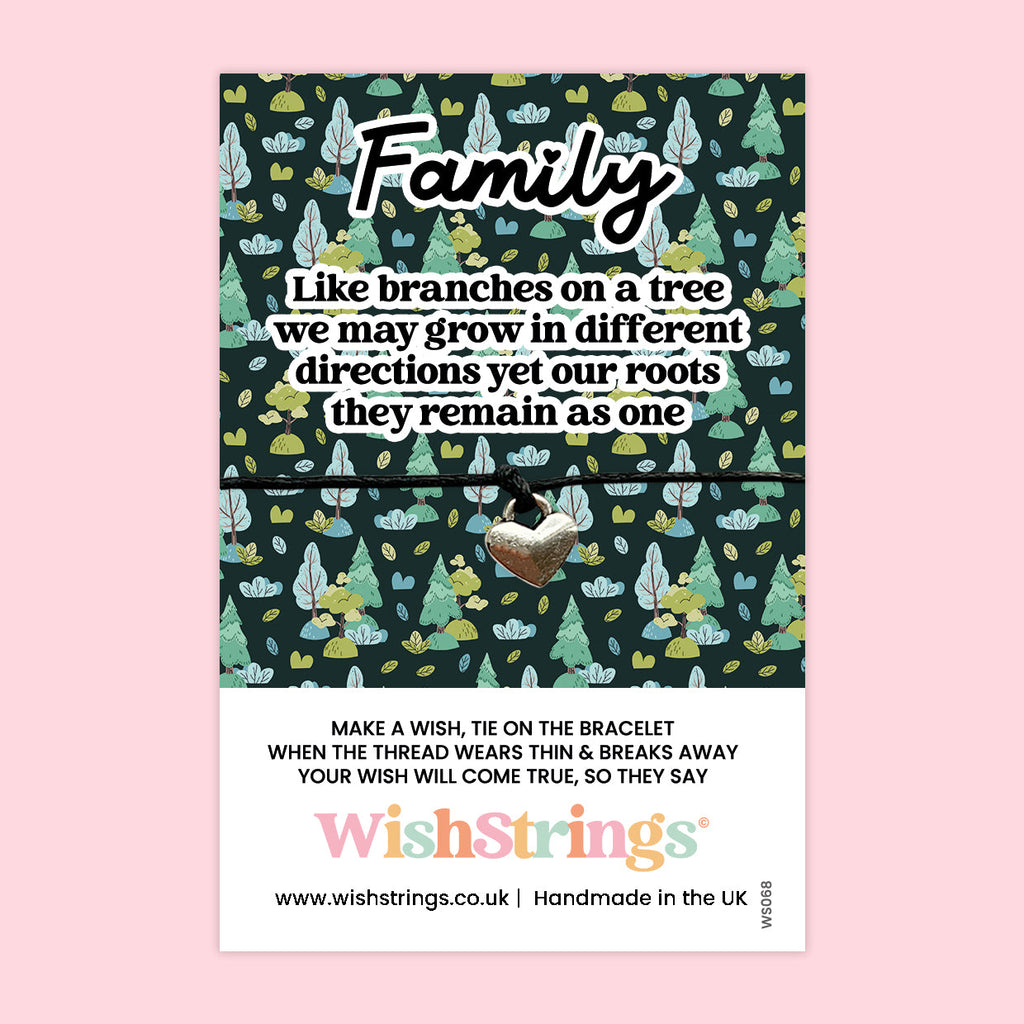Family Tree Bracelet – Handmade Wish Bracelet With Gift Card | Sentimental Family Keepsake