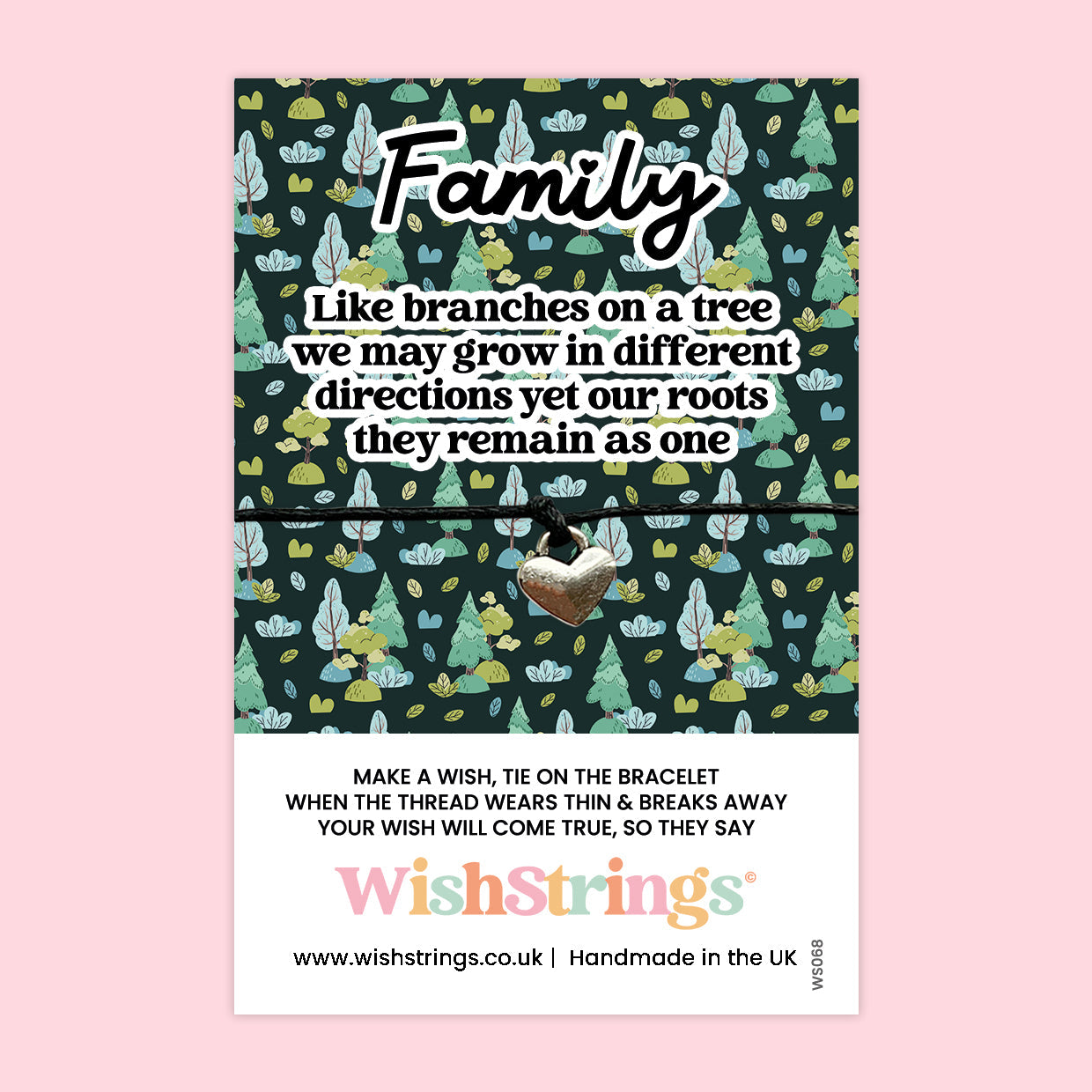 Family Tree Bracelet – Handmade Wish Bracelet With Gift Card | Sentimental Family Keepsake