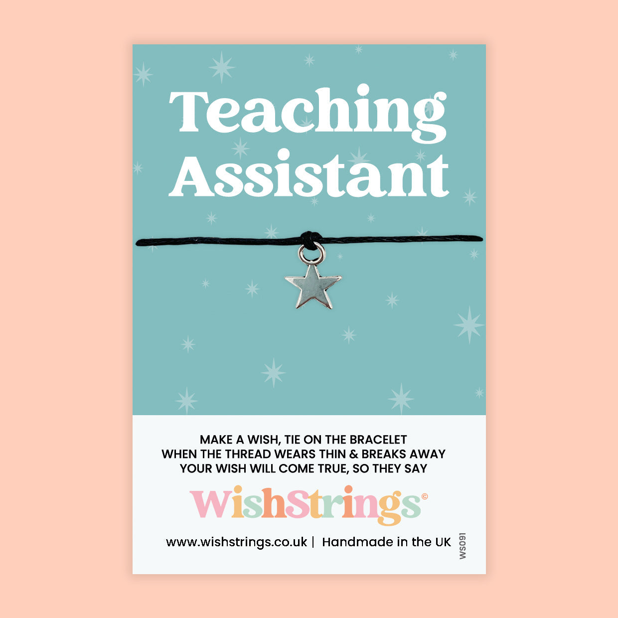 Teaching Assistant Gift | Handmade Wish Bracelet UK – Letterbox Gift With Verse Card for TAs