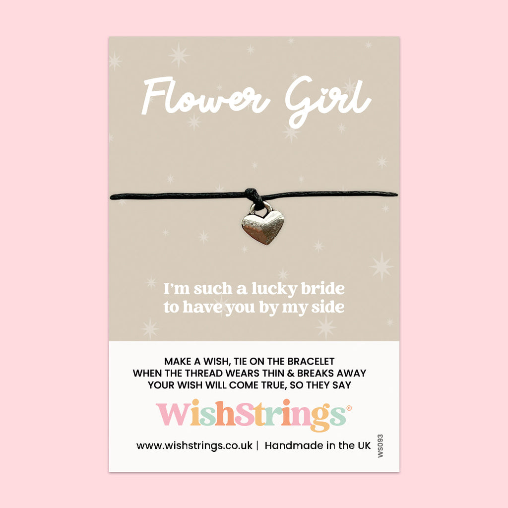 Flower Girl Wish Bracelet – Handmade UK Bridal Party Bracelet | Wedding Keepsake Gift