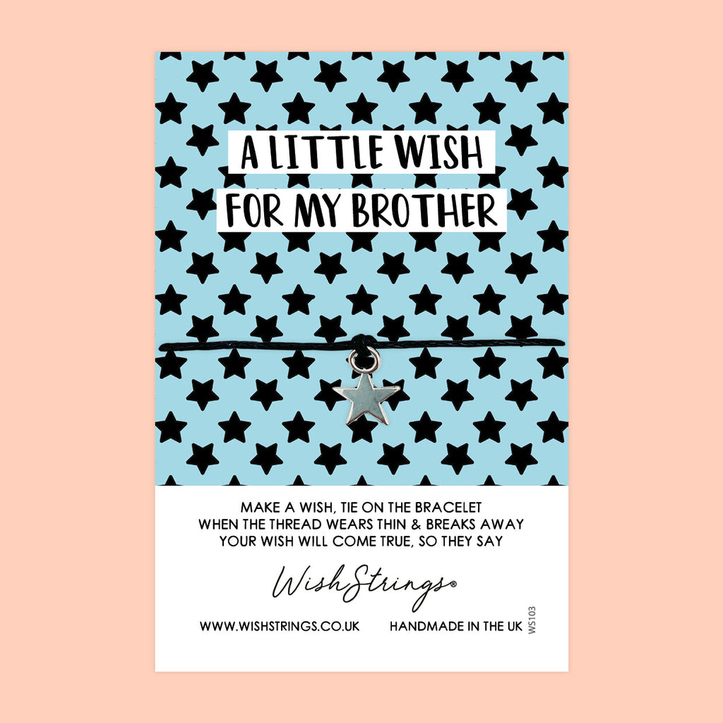 Brother WishStrings Bracelet – Meaningful Strength And Courage Gift With Gift Card