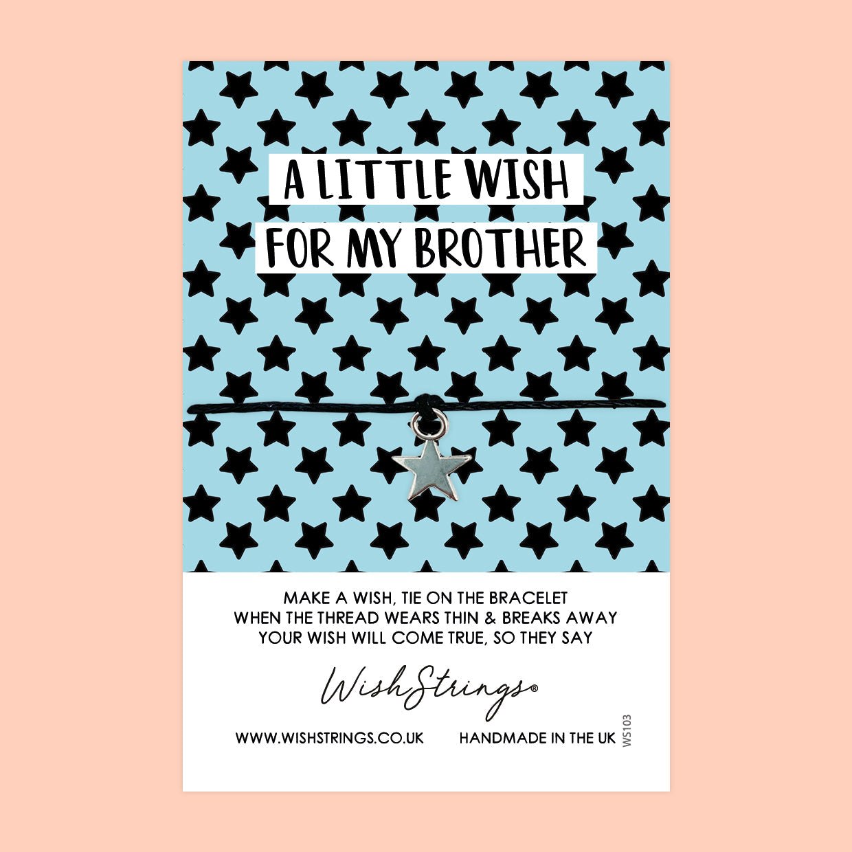 Brother WishStrings Bracelet – Meaningful Strength And Courage Gift With Gift Card