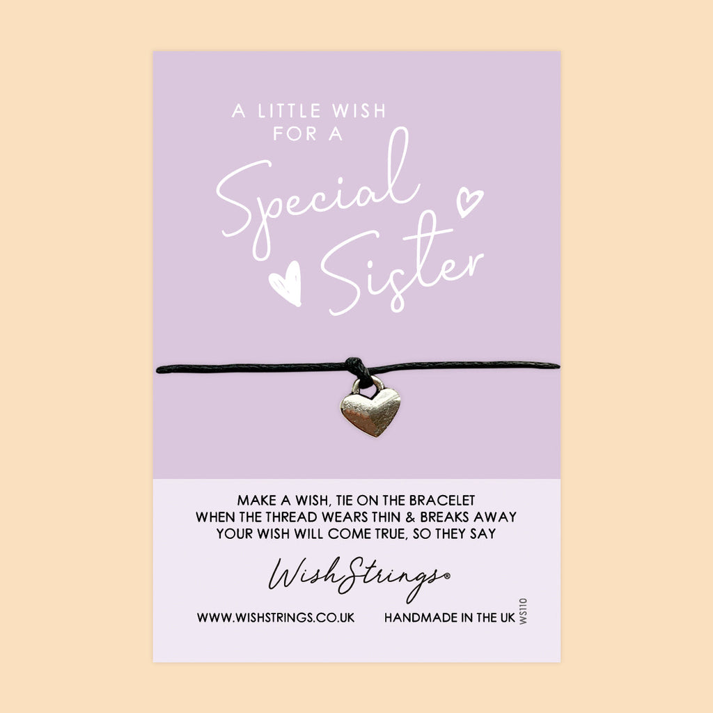 Special Sister Wish Bracelet – Thoughtful Birthday Gift with Gift Card Included