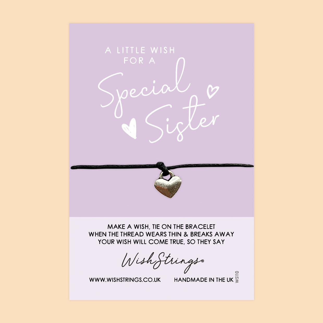 Special Sister Wish Bracelet – Thoughtful Birthday Gift with Gift Card Included
