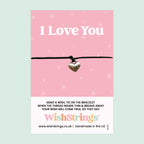 I Love You Bracelet – Waxed Cotton Wish Bracelet | Anniversary Gift Card Included