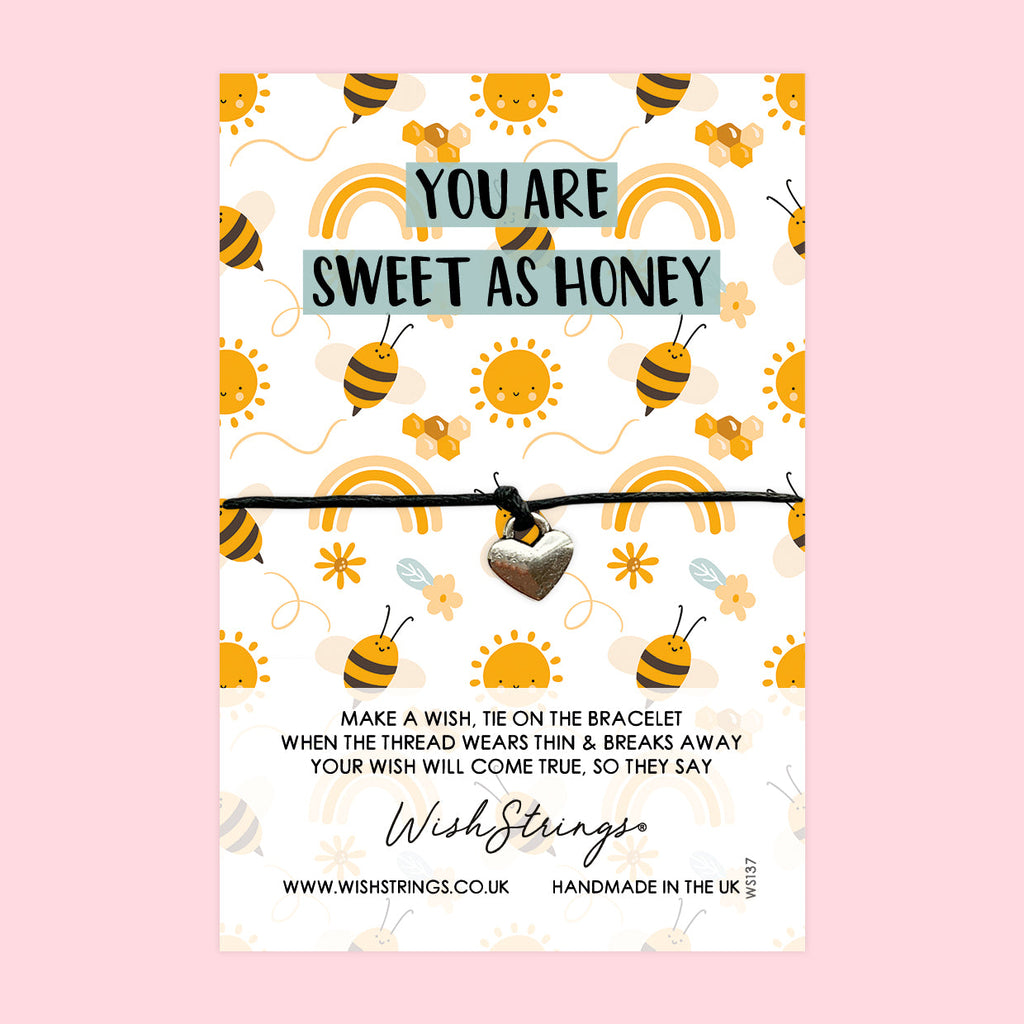 WishStrings Wish Bracelet – Warm Hearted Jewelry | Sweet As Honey Celebration Gift Card