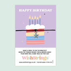 Happy Birthday Bracelet – Handmade Wishstrings Keepsake with Gift Card for Celebrations