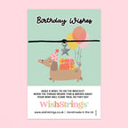 Birthday Wish Bracelet - Handmade Waxed Cotton Friendship Wish Bracelet | Birthday Card Gift
