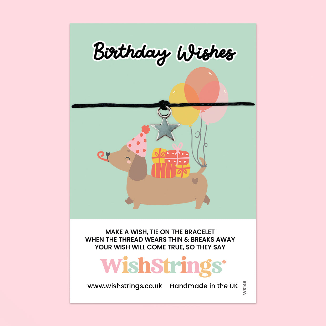 Birthday Wish Bracelet - Handmade Waxed Cotton Friendship Wish Bracelet | Birthday Card Gift