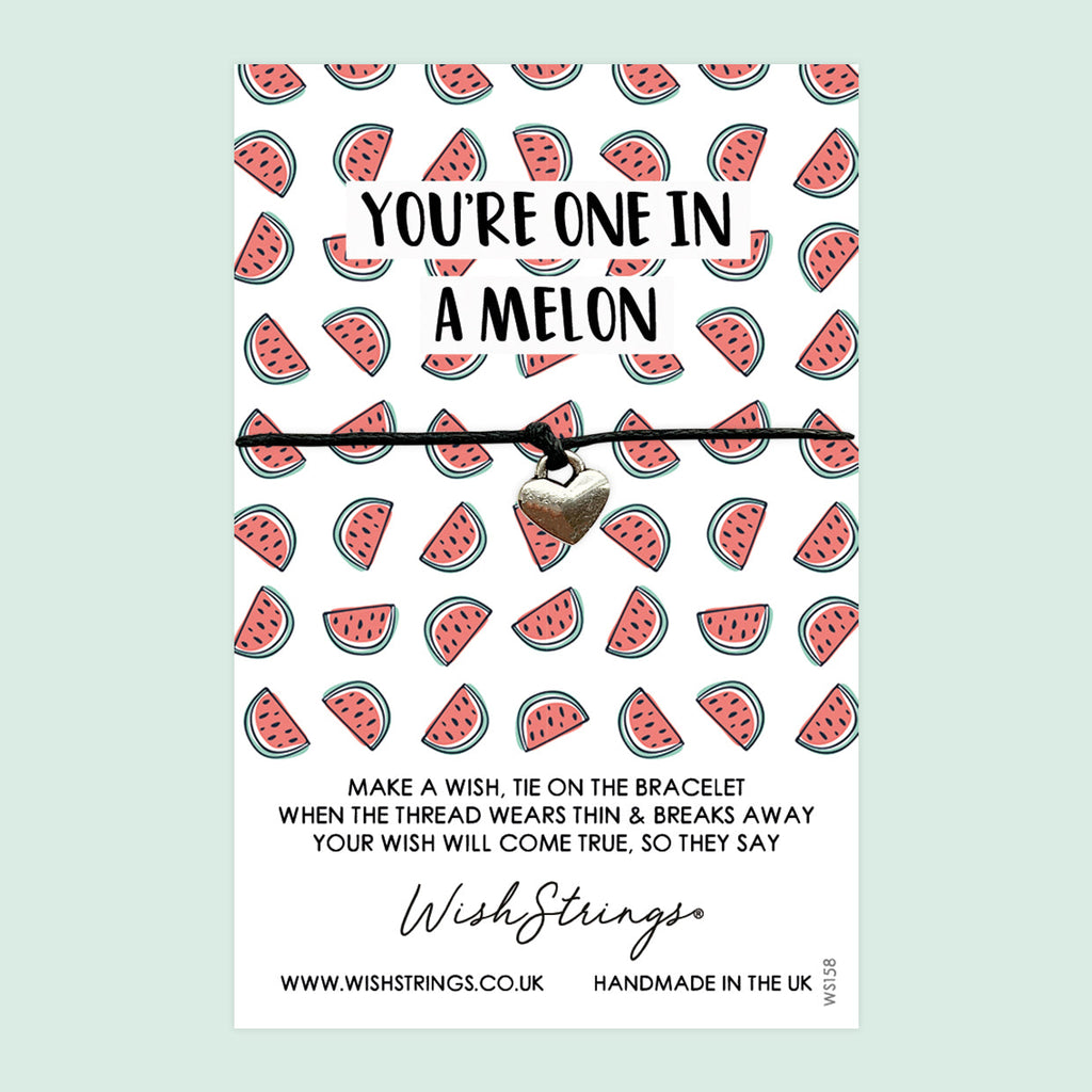 WishStrings ‘You Are One in a Melon’ Wish Bracelet | Cute Watermelon Design | Thoughtful Gift for Friendship & Appreciation