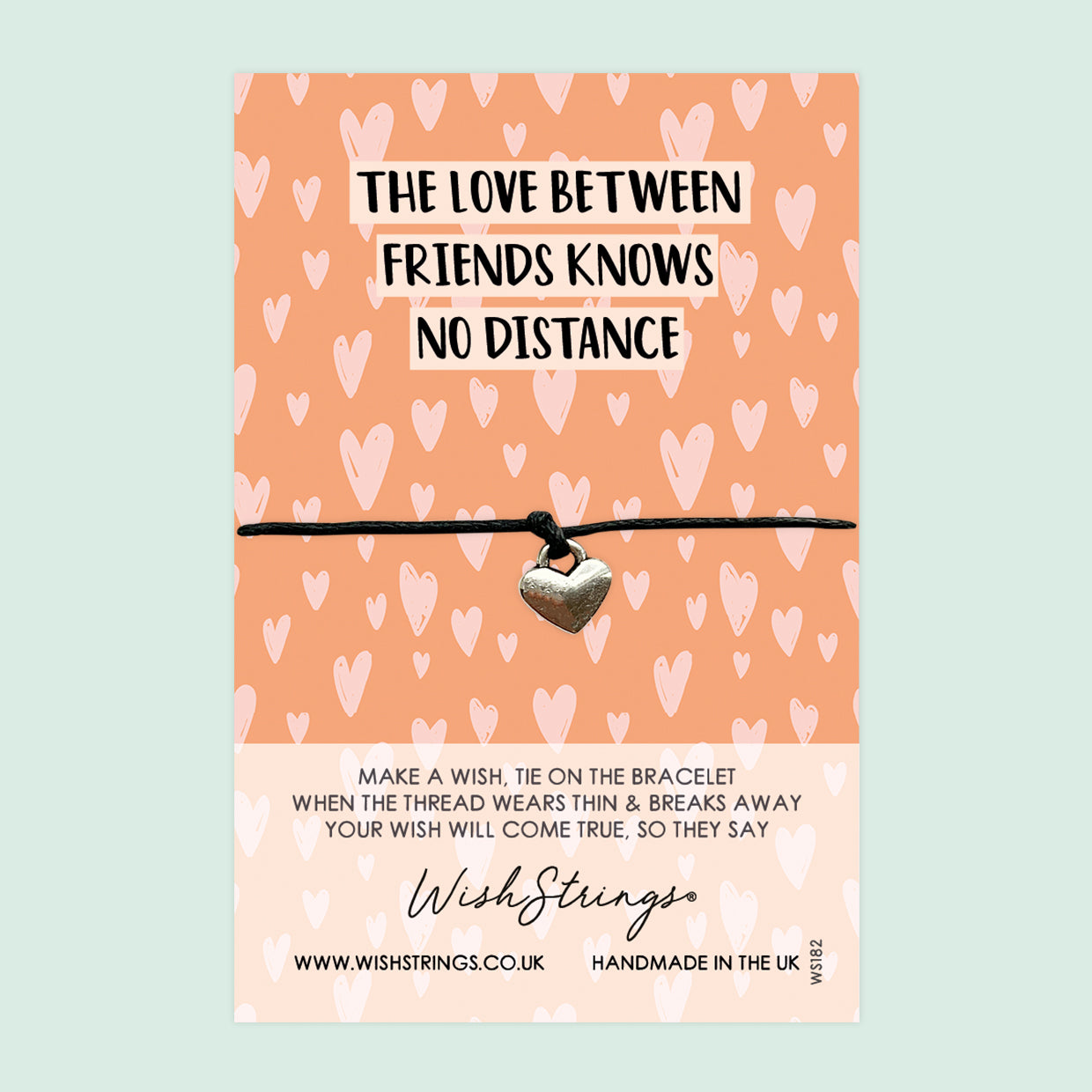 Friendship Wish Bracelet – Long Distance Cotton Cord Bracelet With Gift Card