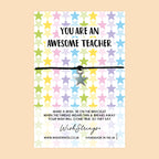 WishStrings ‘Awesome Teacher’ Wish Bracelet | Thoughtful Thank You Gift | Meaningful End of Term Keepsake for Teachers