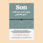 Son WishStrings Bracelet – Adjustable Cotton Wax Cord With Gift Card | Thoughtful Son Gift