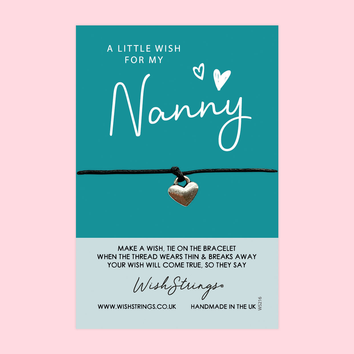 Nanny WishStrings Bracelet – Meaningful Nanny Gift with Celebration Card Included
