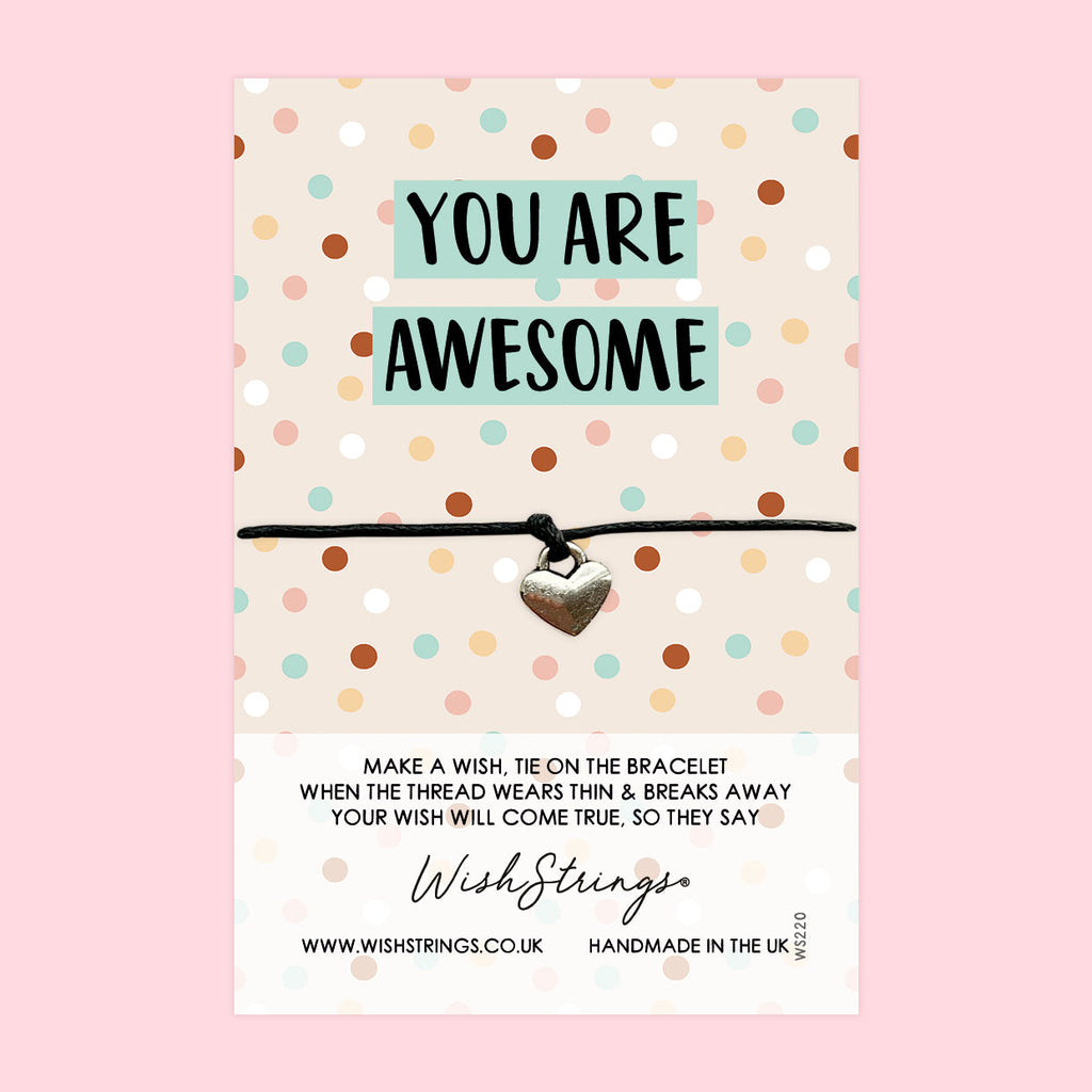 WishStrings ‘You Are Awesome’ Wish Bracelet | Thoughtful Gift for Saying Thank You | Meaningful Keepsake for Appreciation & Gratitude