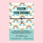 WishStrings ‘Follow Your Dreams’ Wish Bracelet | Rainbow Pattern Design | Meaningful Gift for Luck, Success & New Beginnings