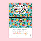 Thank You Wish Bracelet – Teacher Appreciation Gift | Floral Card Keepsake | Handmade End Of Term Gift