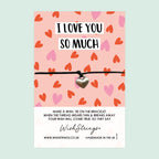 I Love You So Much Bracelet – Handmade Wax Cord Romantic Gift With Gift Card For Valentines
