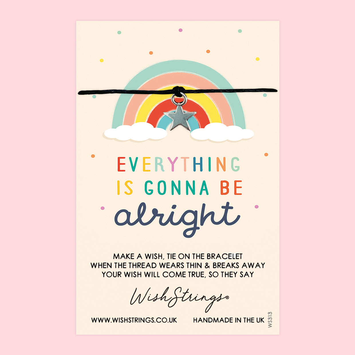 Wish Bracelet – Handmade Cotton Wax Cord | Positivity Gift With Letterbox Friendly Card