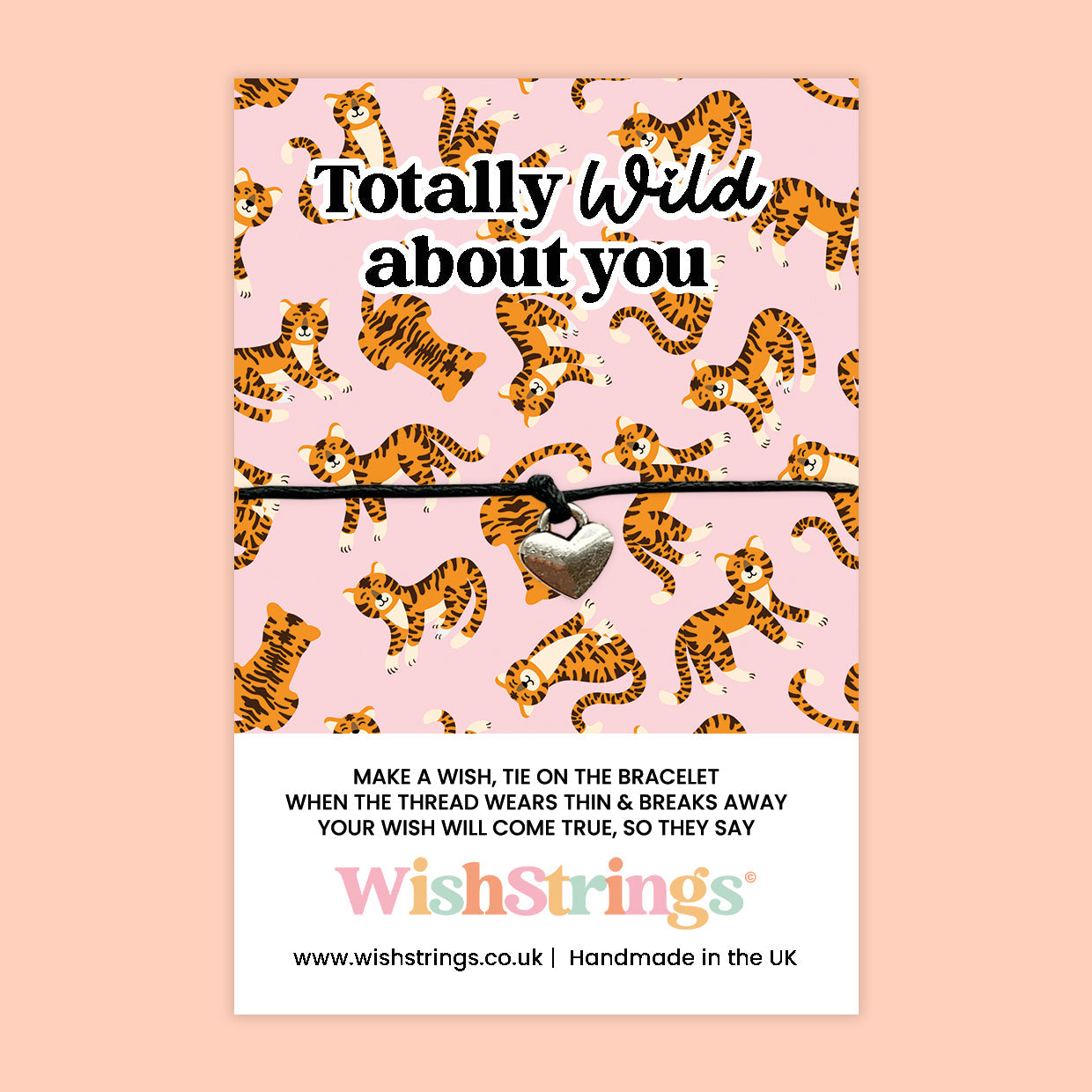 WishStrings ‘Totally Wild About You’ Wish Bracelet | Fun Gift for Animal Lovers or Valentine’s Day | Handmade Keepsake for Jungle-Themed Romance