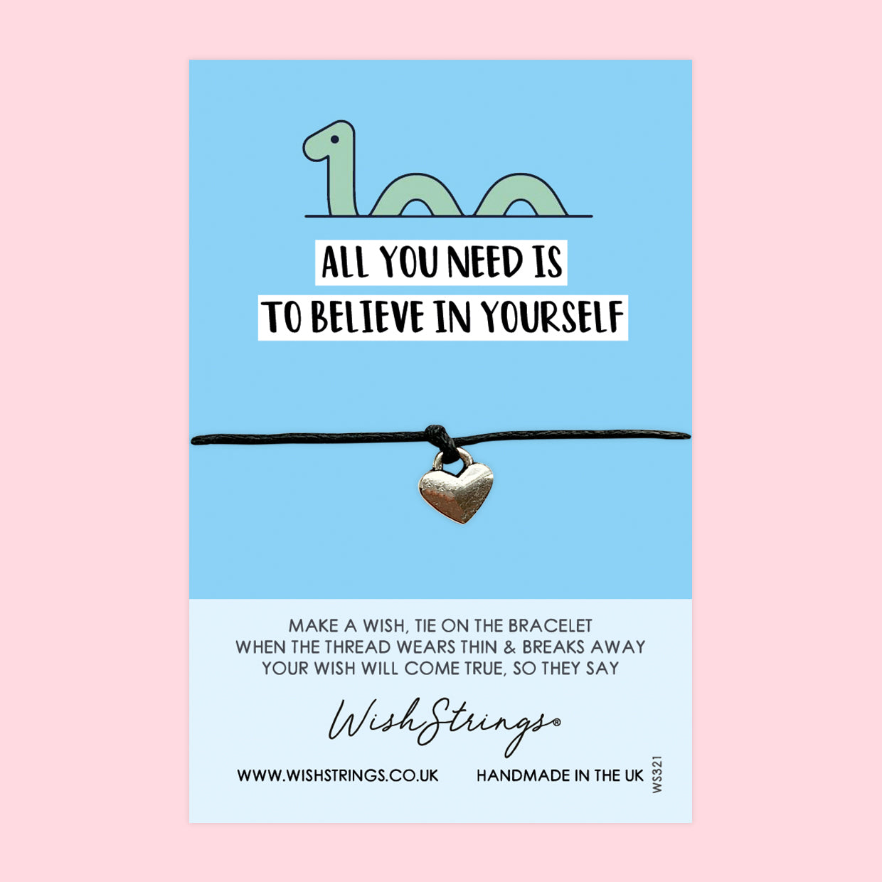 WishStrings Wish Bracelet – Confidence Booster Gift | Handmade Wax Cord Jewelry with Gift Card