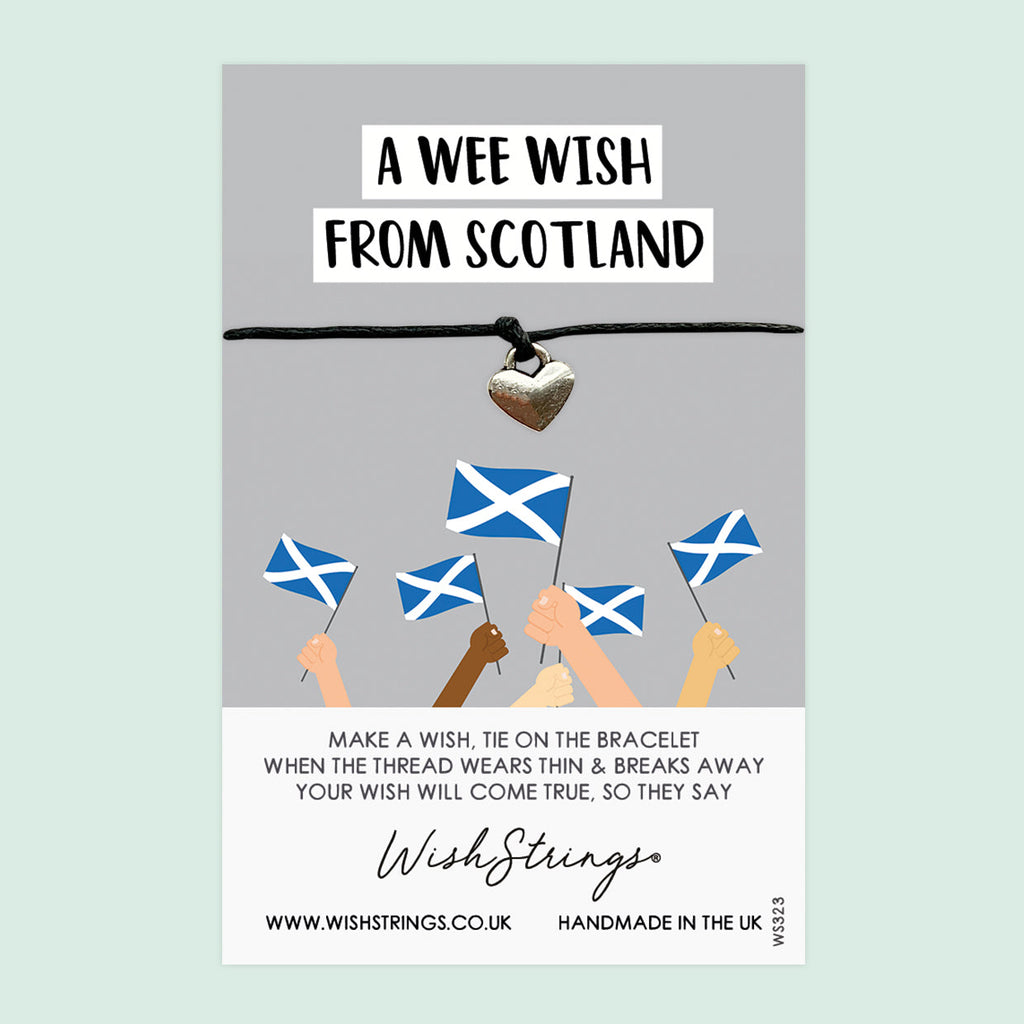 WishStrings Wish Bracelet – Scottish Souvenir Gift | Letterbox Friendly Gift Card