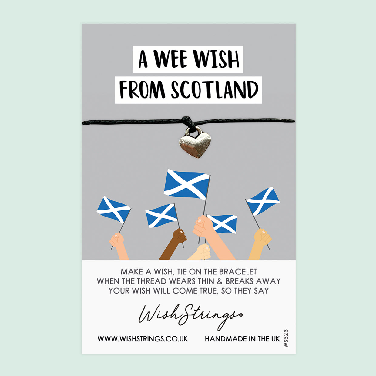 WishStrings Wish Bracelet – Scottish Souvenir Gift | Letterbox Friendly Gift Card