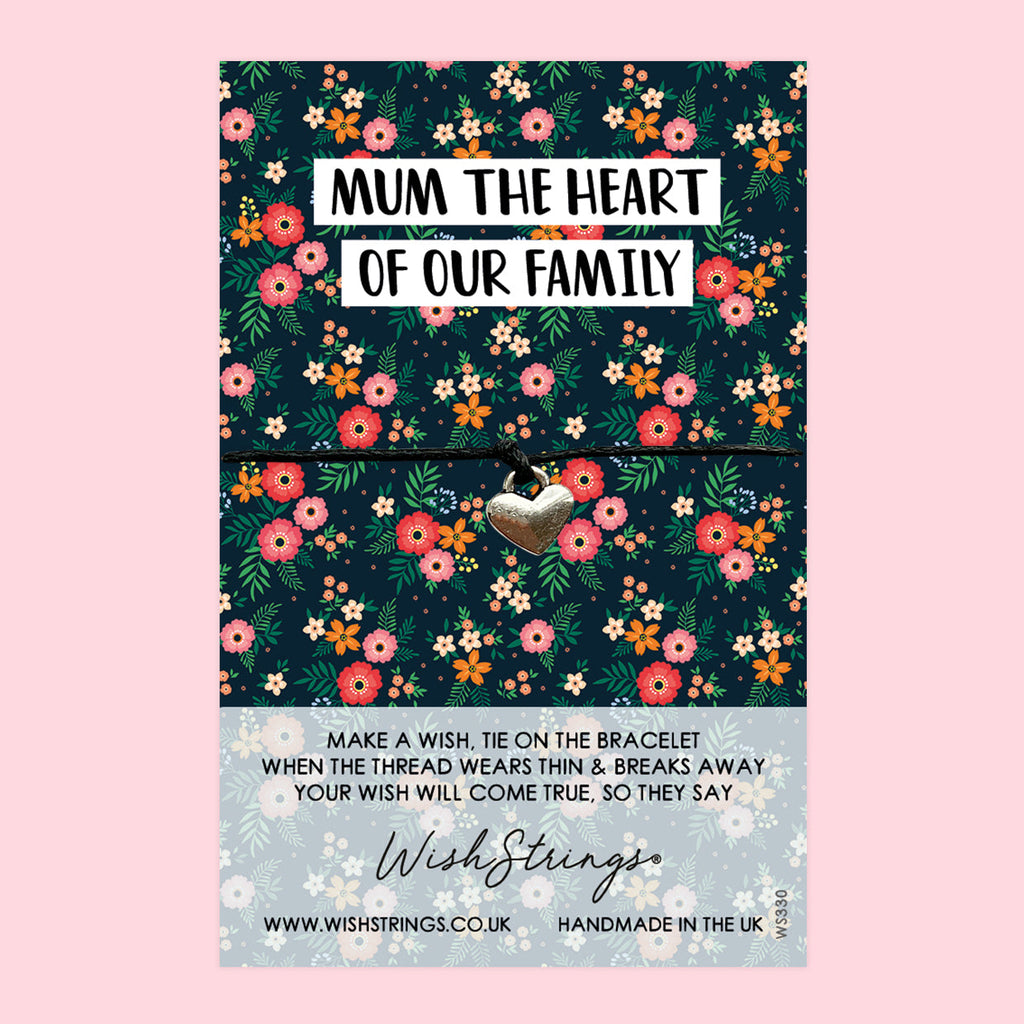 Wish Bracelet For Mum – Heart Of Family Gift | Handmade Keepsake With Letterbox Friendly Card