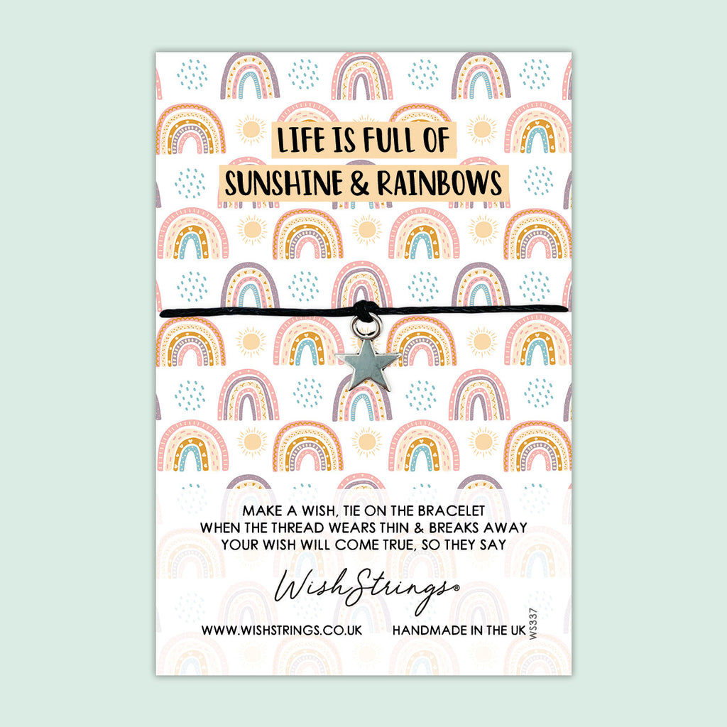 WishStrings ‘Sunshine and Rainbows’ Wish Bracelet | Thoughtful Gift for Strength | Meaningful Keepsake for Support & Positivity