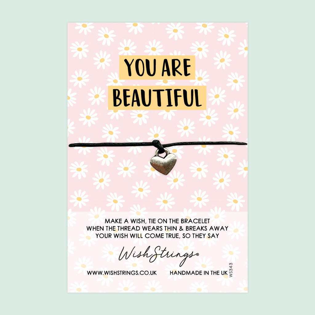 Wish Bracelet – You Are Beautiful Inspirational Bracelet with Celebration Gift Card