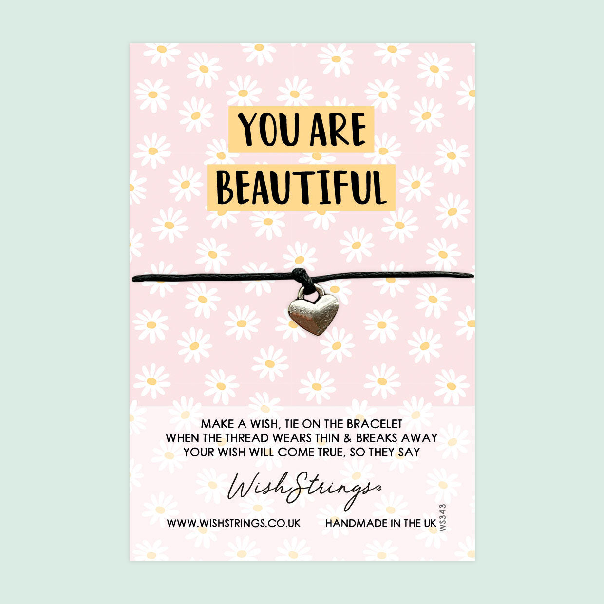 Wish Bracelet – You Are Beautiful Inspirational Bracelet with Celebration Gift Card
