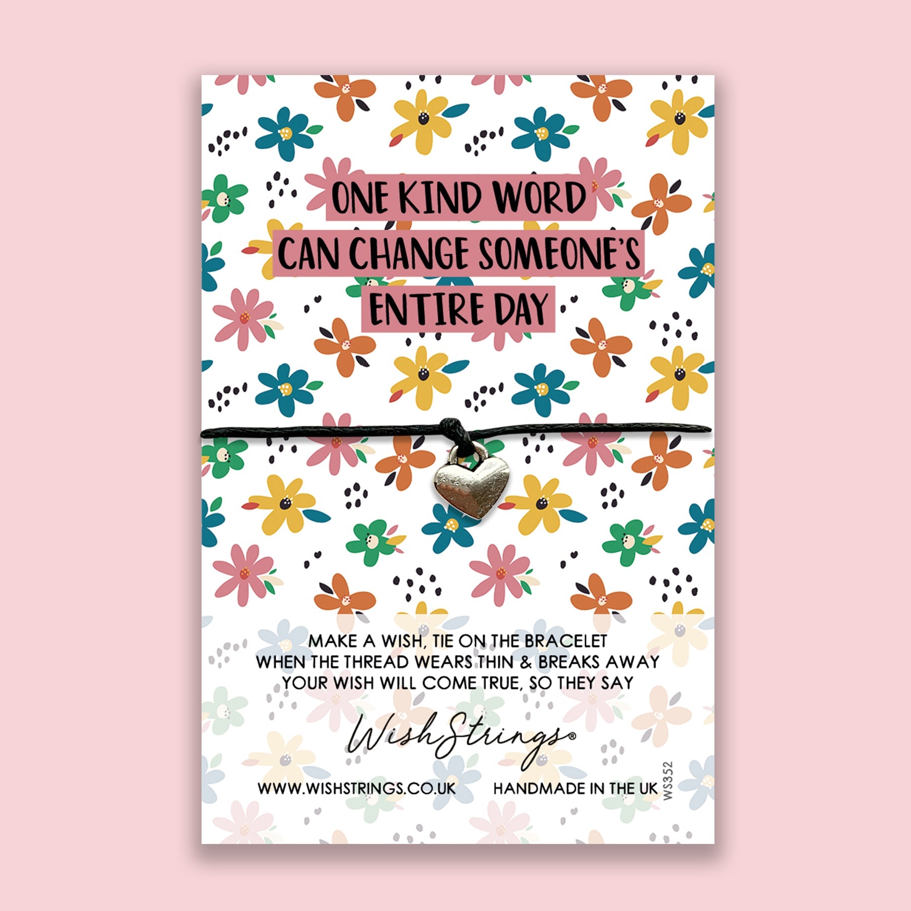 WishStrings ‘One Kind Word Can Change Someone’s Entire Day’ Wish Bracelet | Thoughtful Gift for Positivity & Encouragement