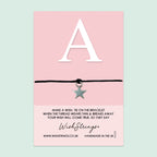 WishStrings Wish Bracelet – Custom Name Letter A Bracelet | Simple Elegant Friendship Gift Card