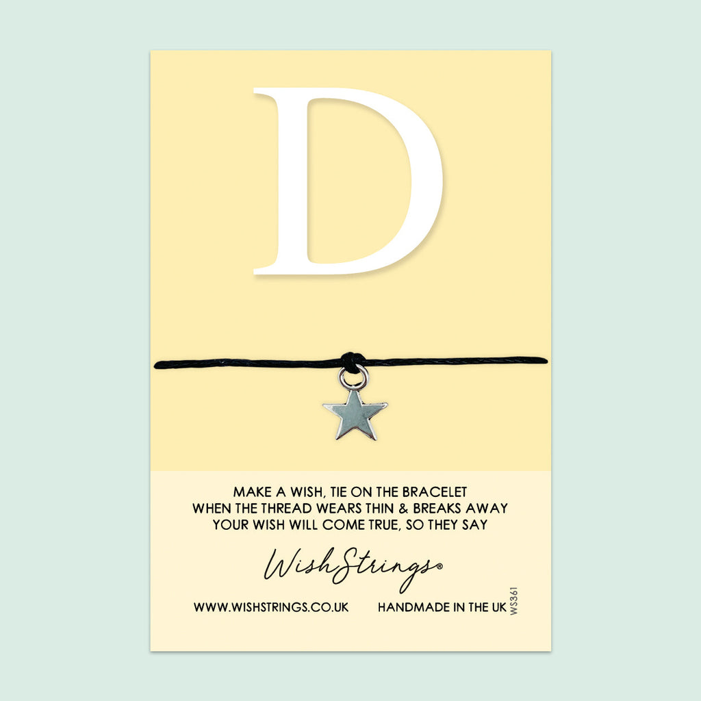 Personalized Initial Bracelet – Handmade Silver Cord | Gift Card Included | Meaningful Keepsake