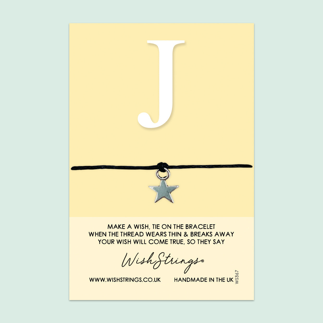 Personalized Initial Bracelet – WishStrings Letter J | Birthday Gift Bracelet With Gift Card