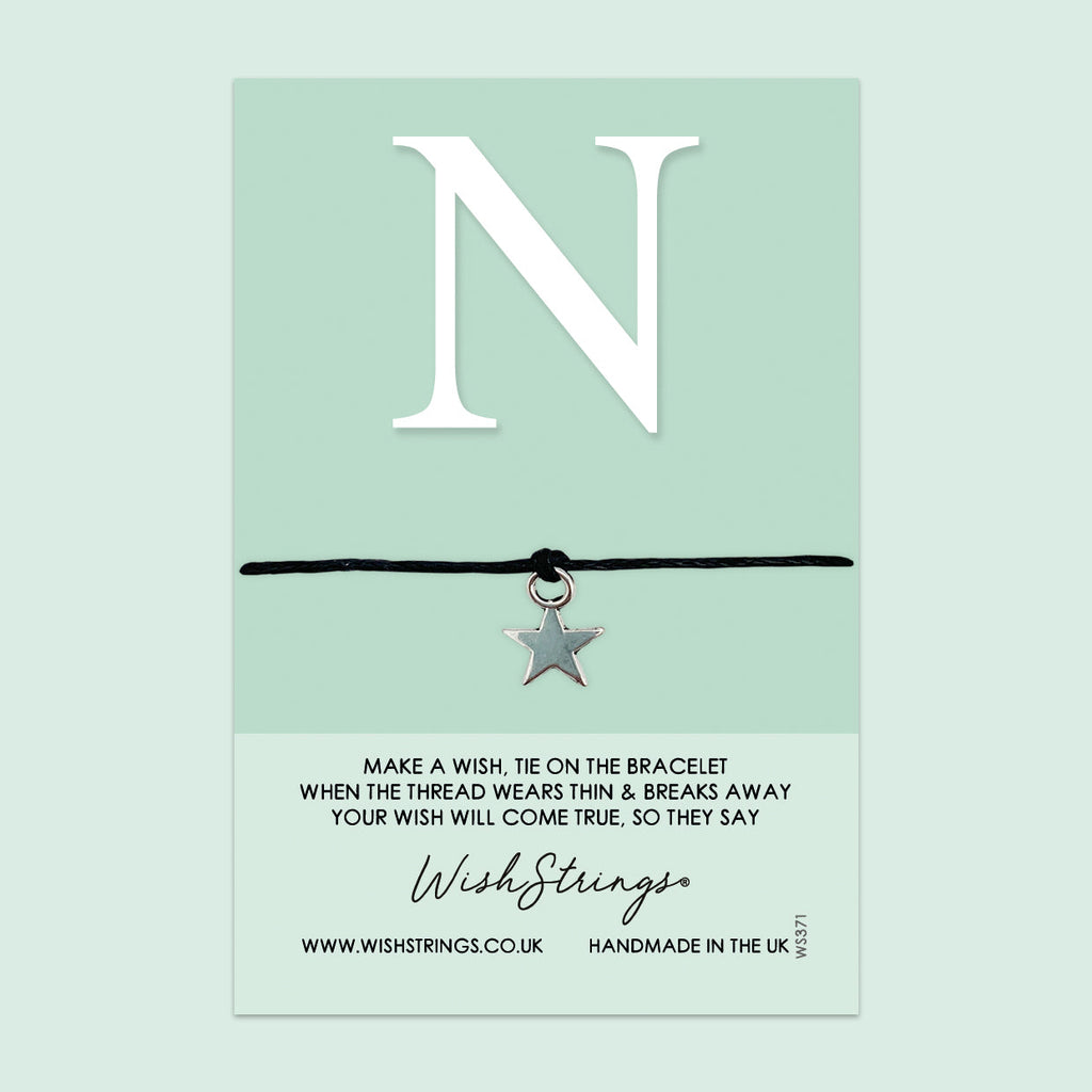 Personalized Initial Bracelet – Letter N Wish Bracelet | Gift Card Included | Meaningful Keepsake