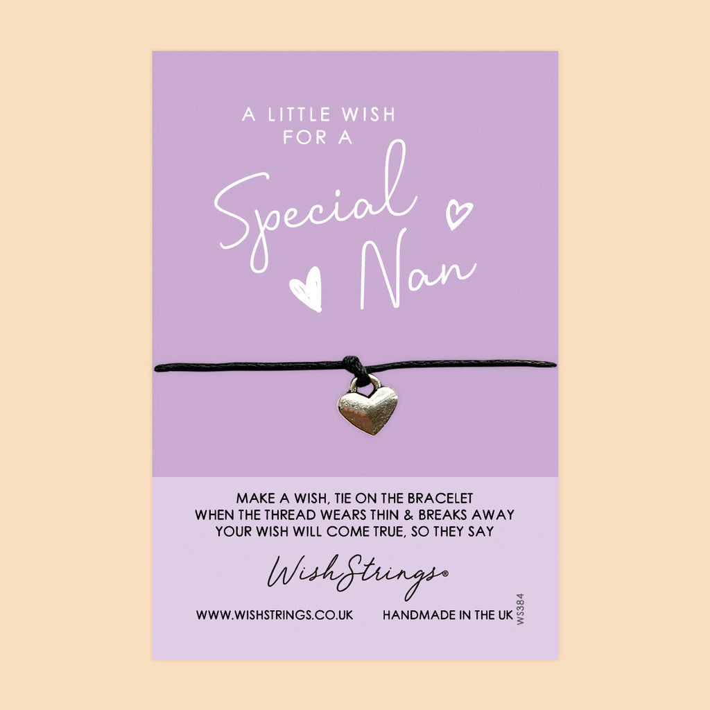 Special Nan Wish Bracelet – Handmade Waxed Cotton Bracelet With Gift Card For Nan