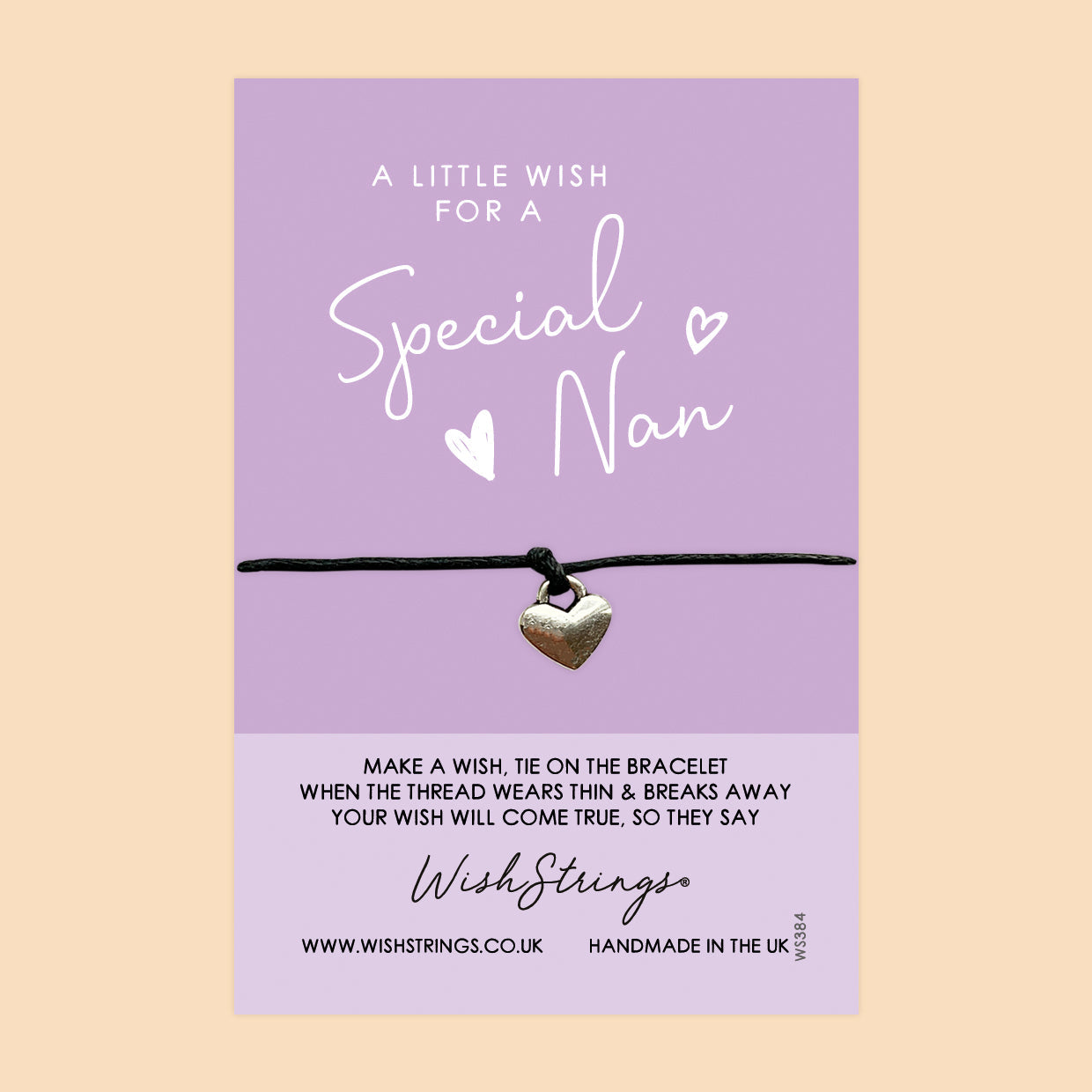 Special Nan Wish Bracelet – Handmade Waxed Cotton Bracelet With Gift Card For Nan