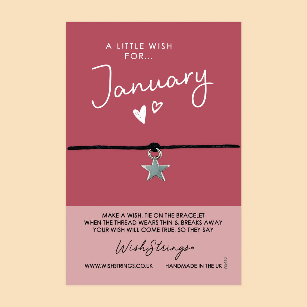 January Birth Bracelet – Personalized Wish Bracelet With Gift Card | Zodiac Birthday Gift