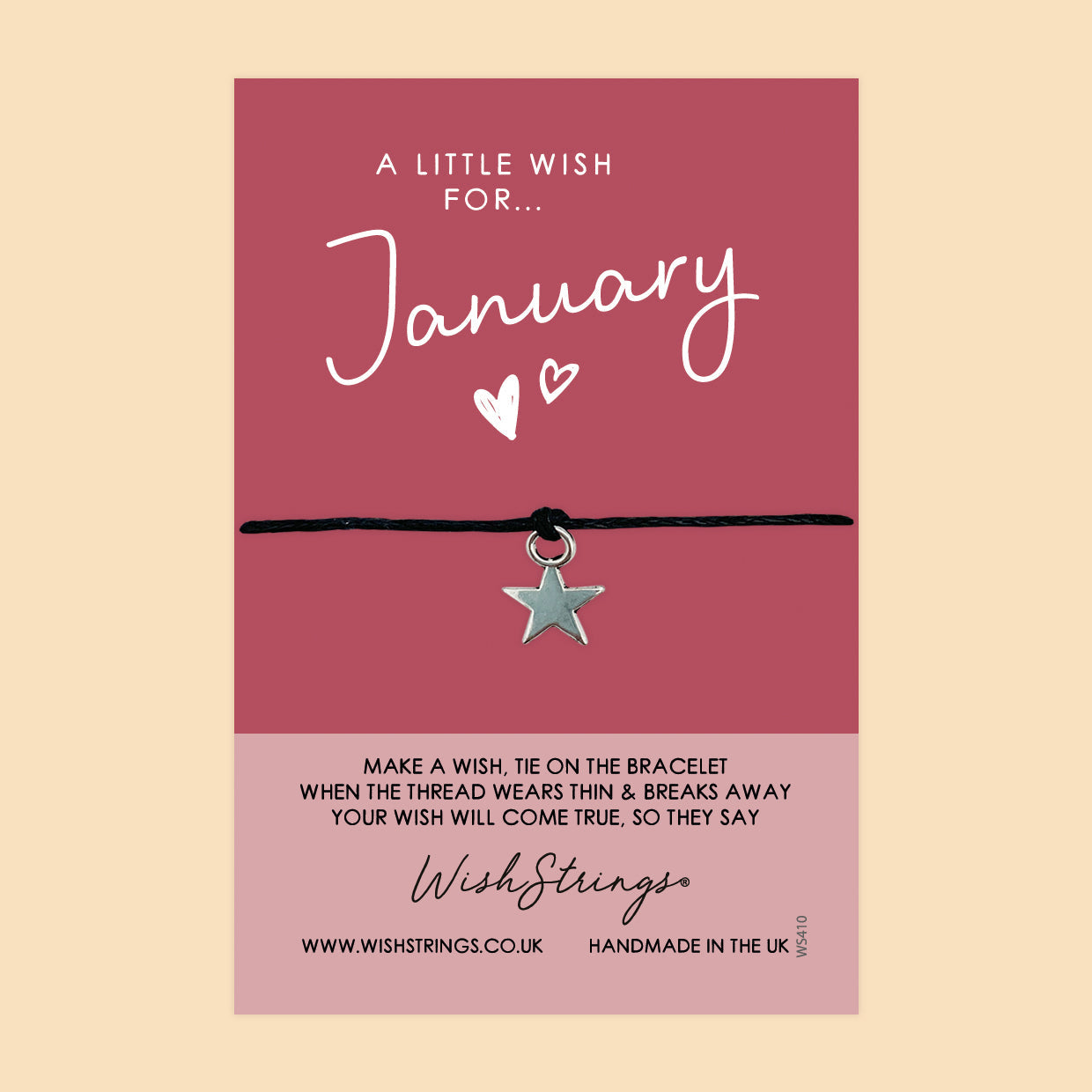 January Birth Bracelet – Personalized Wish Bracelet With Gift Card | Zodiac Birthday Gift