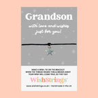 Wish Bracelet Grandson | Adjustable Keepsake Bracelet Gift with Gift Card for Family Love