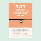 555 Angel Number Bracelet – Wish Bracelets for New Beginnings | Gift Card Included