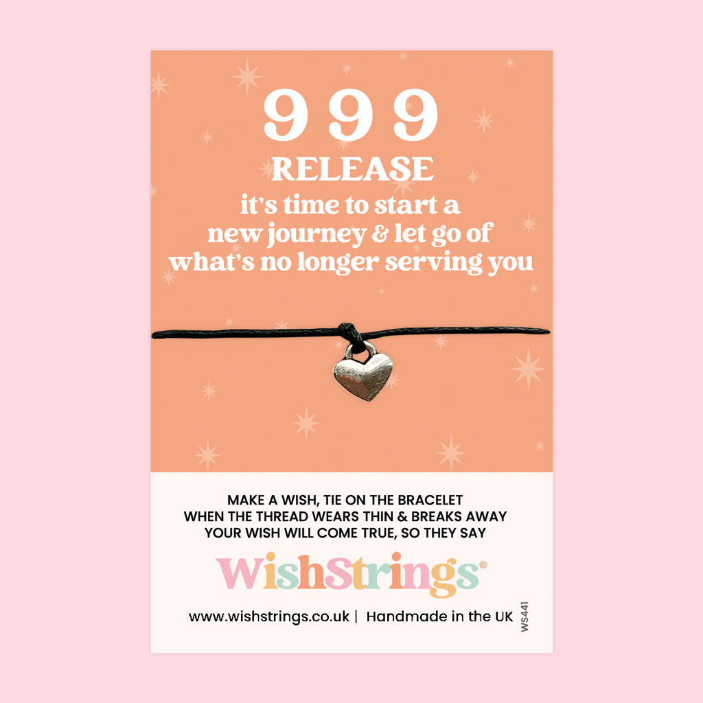 999 Angel Number Bracelet – Handmade UK Waxed Cotton Wish Bracelet | New Beginnings Gift Card