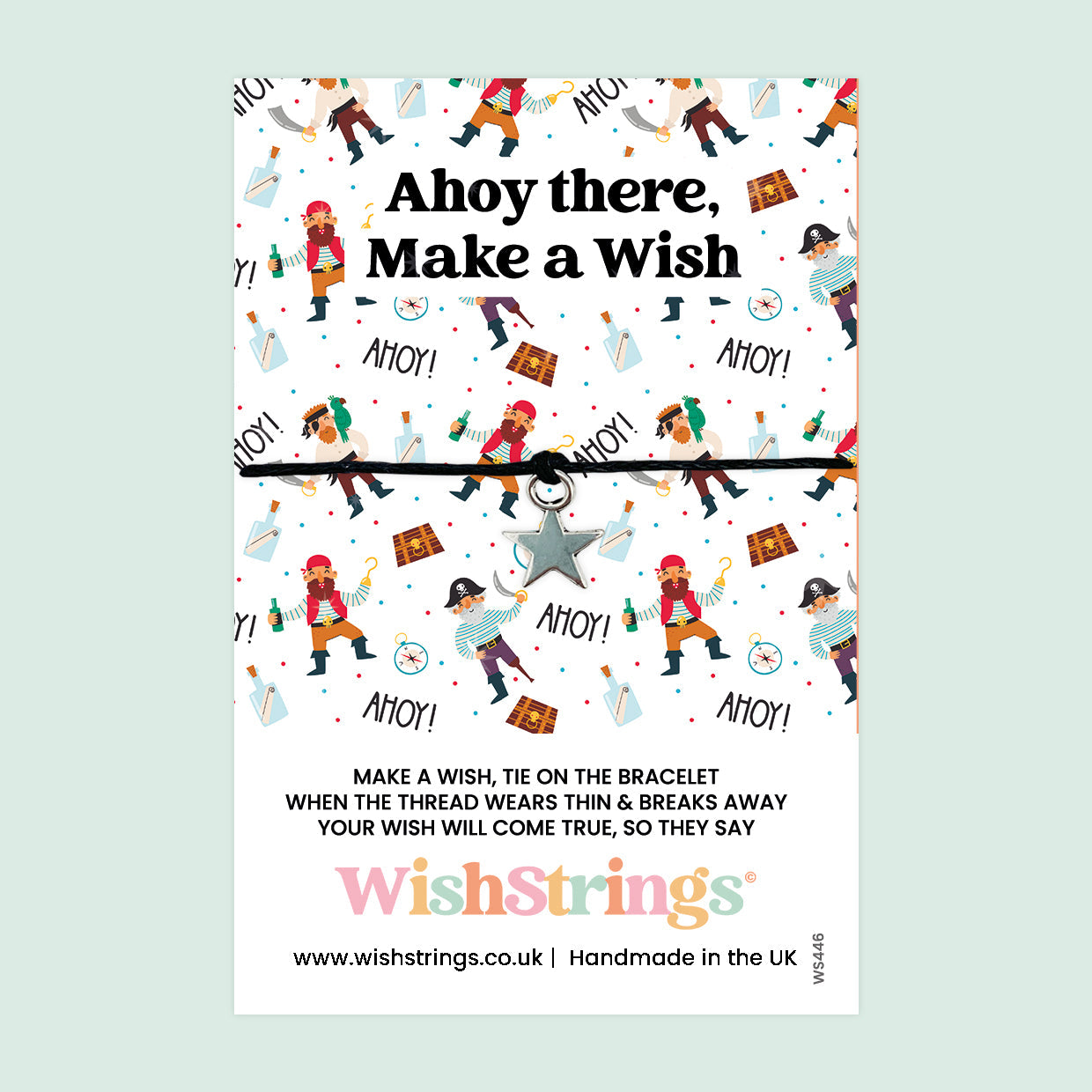 Pirate Wish Bracelet – Handmade Wax Cord Bracelet | Letterbox Friendly Gift Card