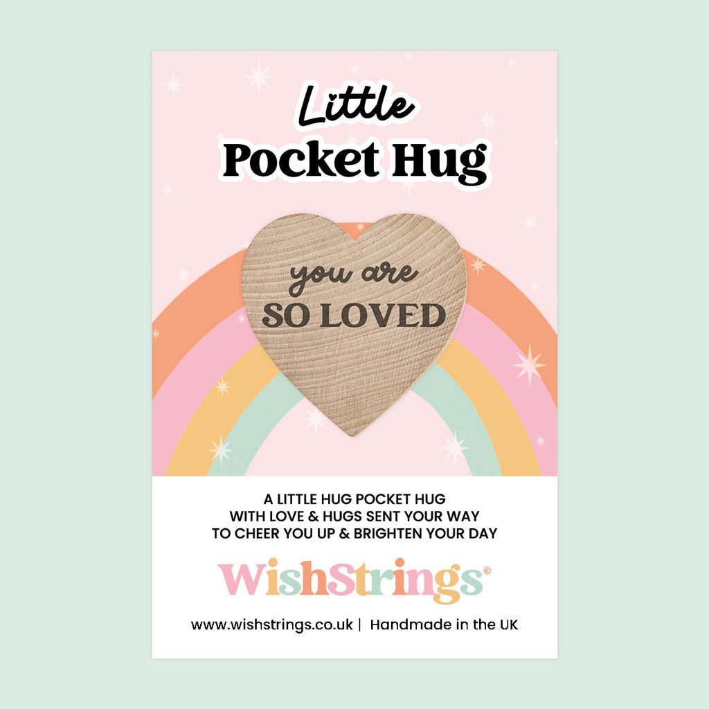 WishStrings Pocket Hug – You Are So Loved Token Gift | Heartfelt Keepsake | Thinking of You | Support Gift | Letterbox Hug for Loved Ones