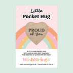 WishStrings Little Pocket Hug | So Proud of You Heart Token | Graduation Gift | Encouragement Keepsake | Thinking of You | Motivational Letterbox Gift